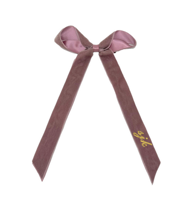 Velvet Longtail Bow, Mauve Stitchmonograms