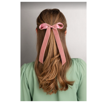 Velvet Longtail Bow, Dusty Rose  Stitchmonograms   