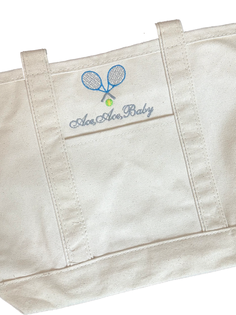 Medium Canvas Tote with Icon, Natural Stitchmonograms