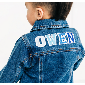 Custom Embroidered Denim Jacket, Blue Ombre  Stitchmonograms   