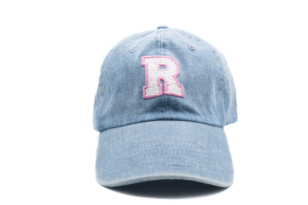 Varsity Baseball Hat, Light Denim Stitchmonograms