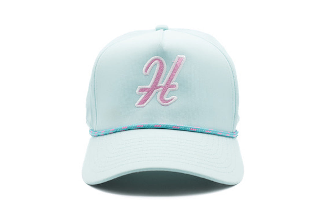 Retro Initial Rope Hat, Aqua Stitchmonograms